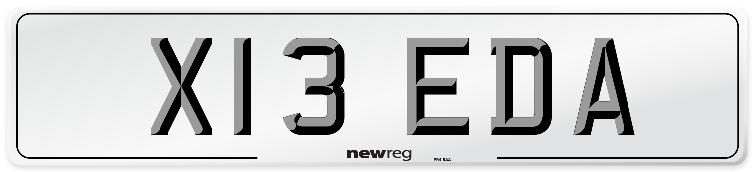 X13 EDA Number Plate from New Reg